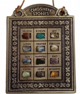 Choshen Wall Hanging with 12 Stones – Twelve Tribes of Israel Biblical Ornament Choshen Wall Hanging with 12 Stones – Twelve Tribes of Israel Biblical Ornament
