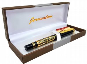 Elegant Gold Ballpoint Pen with Jerusalem Design & Traveler’s Prayer Elegant Gold Ballpoint Pen with Jerusalem Design & Traveler’s Prayer