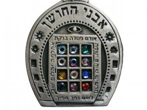 Horseshoe Keychain with 12 Tribes Stones – Luck & Traveler’s Prayer Horseshoe Keychain with 12 Tribes Stones – Luck & Traveler’s Prayer